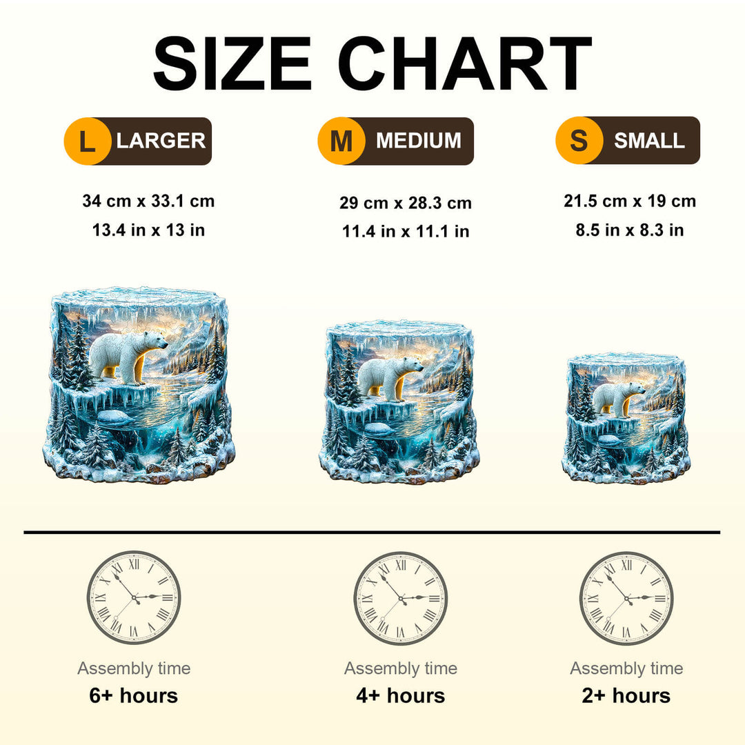 Frozen polar bears-1 Wooden Jigsaw Puzzle