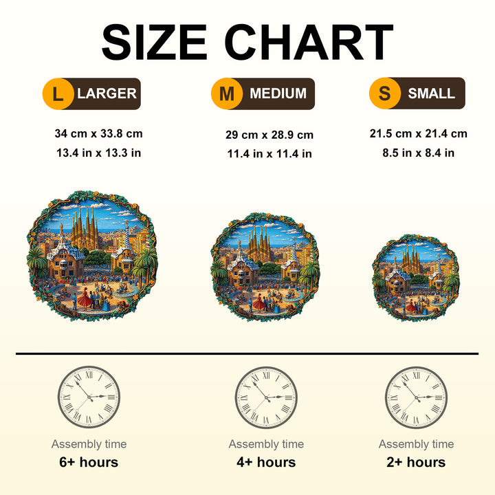 Barcelona Plaza Wooden Jigsaw Puzzle