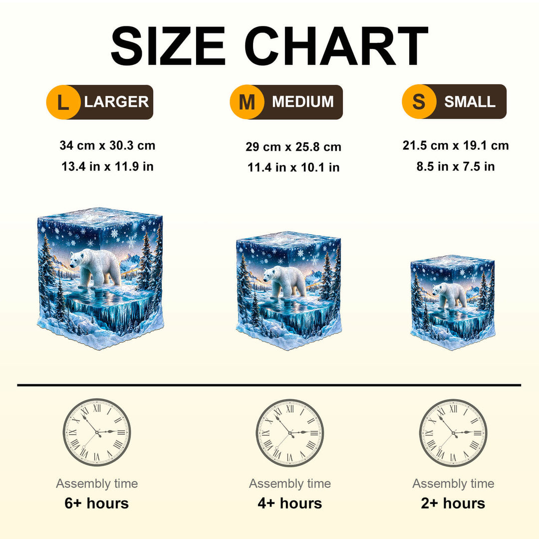 Frozen polar bears-2 Wooden Jigsaw Puzzle