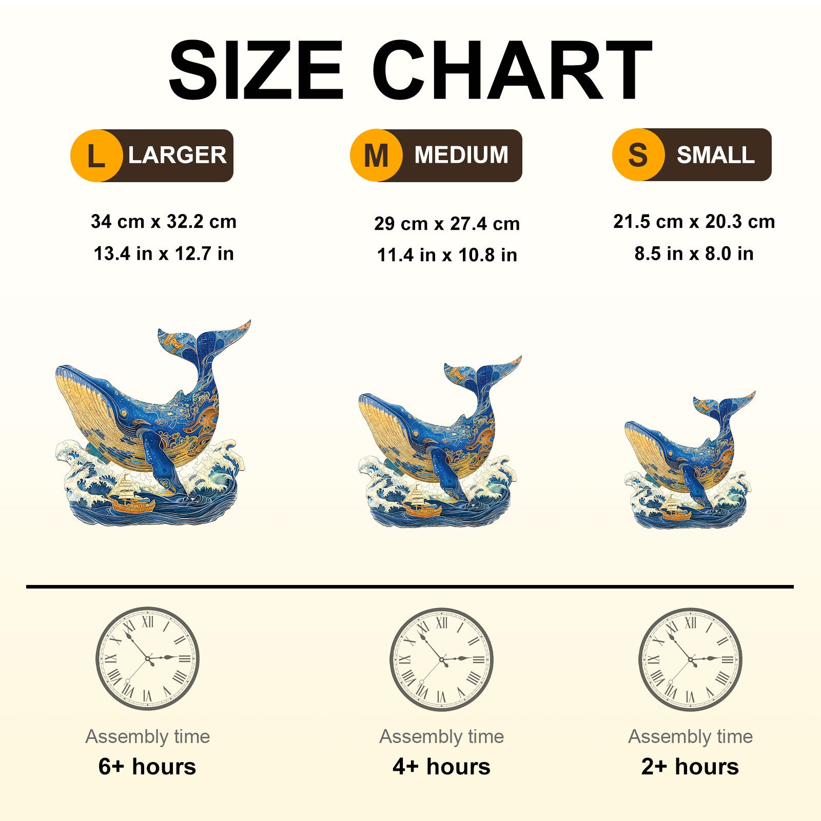 Golden Whale Wooden Jigsaw Puzzle