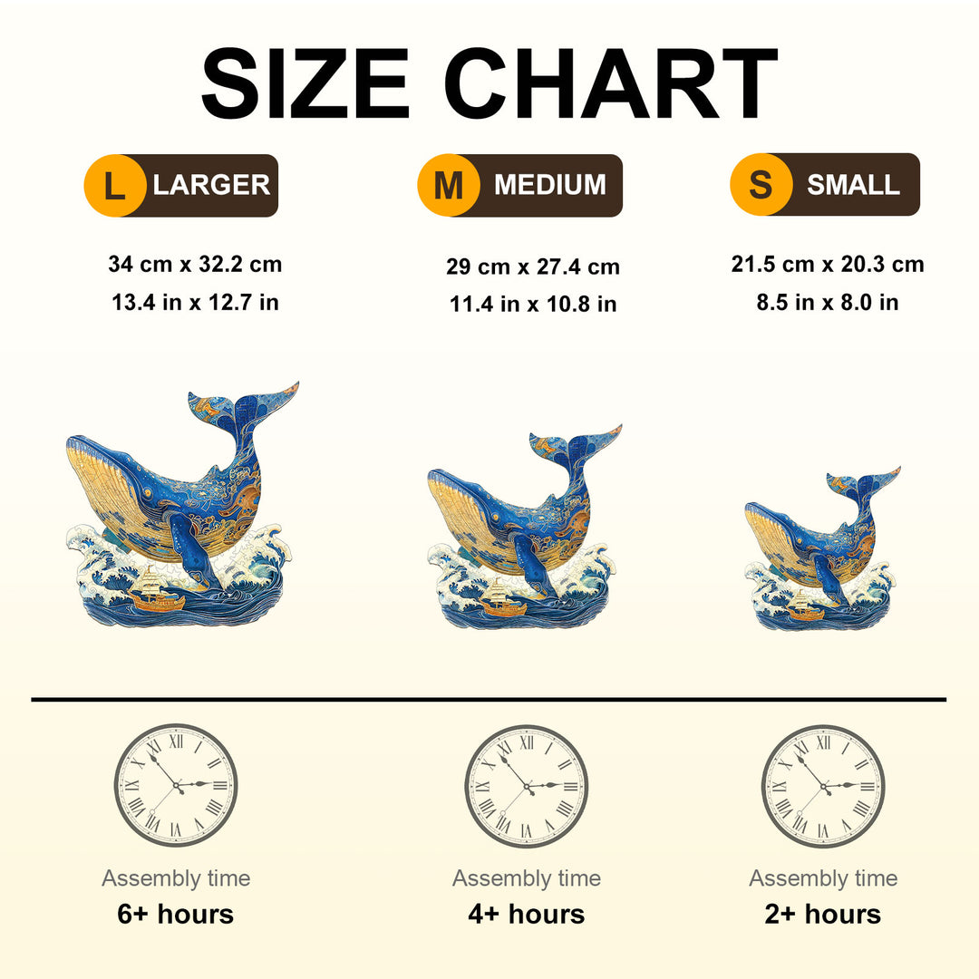 Golden Whale Wooden Jigsaw Puzzle