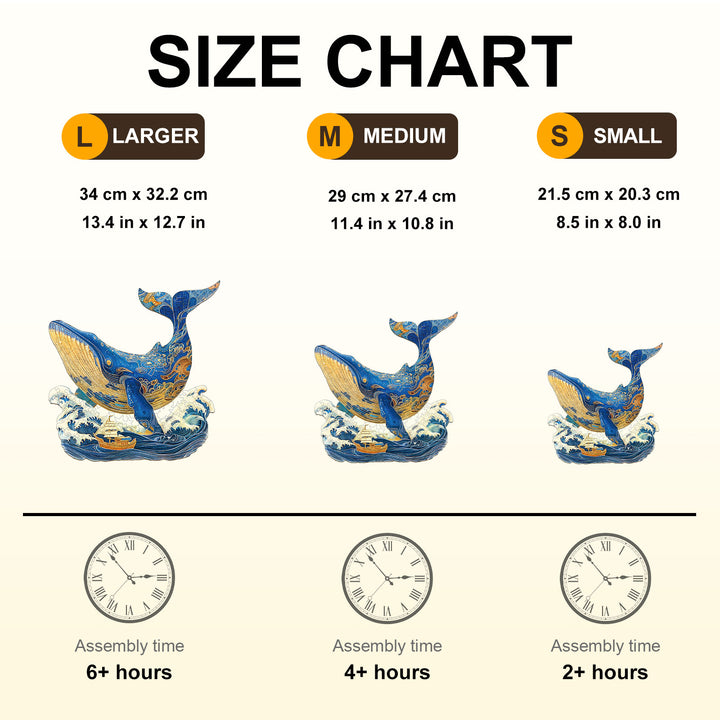 Golden Whale Wooden Jigsaw Puzzle
