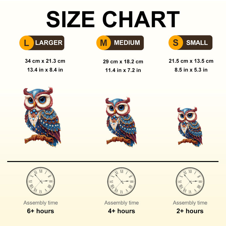 Gem Owl Wooden Jigsaw Puzzle