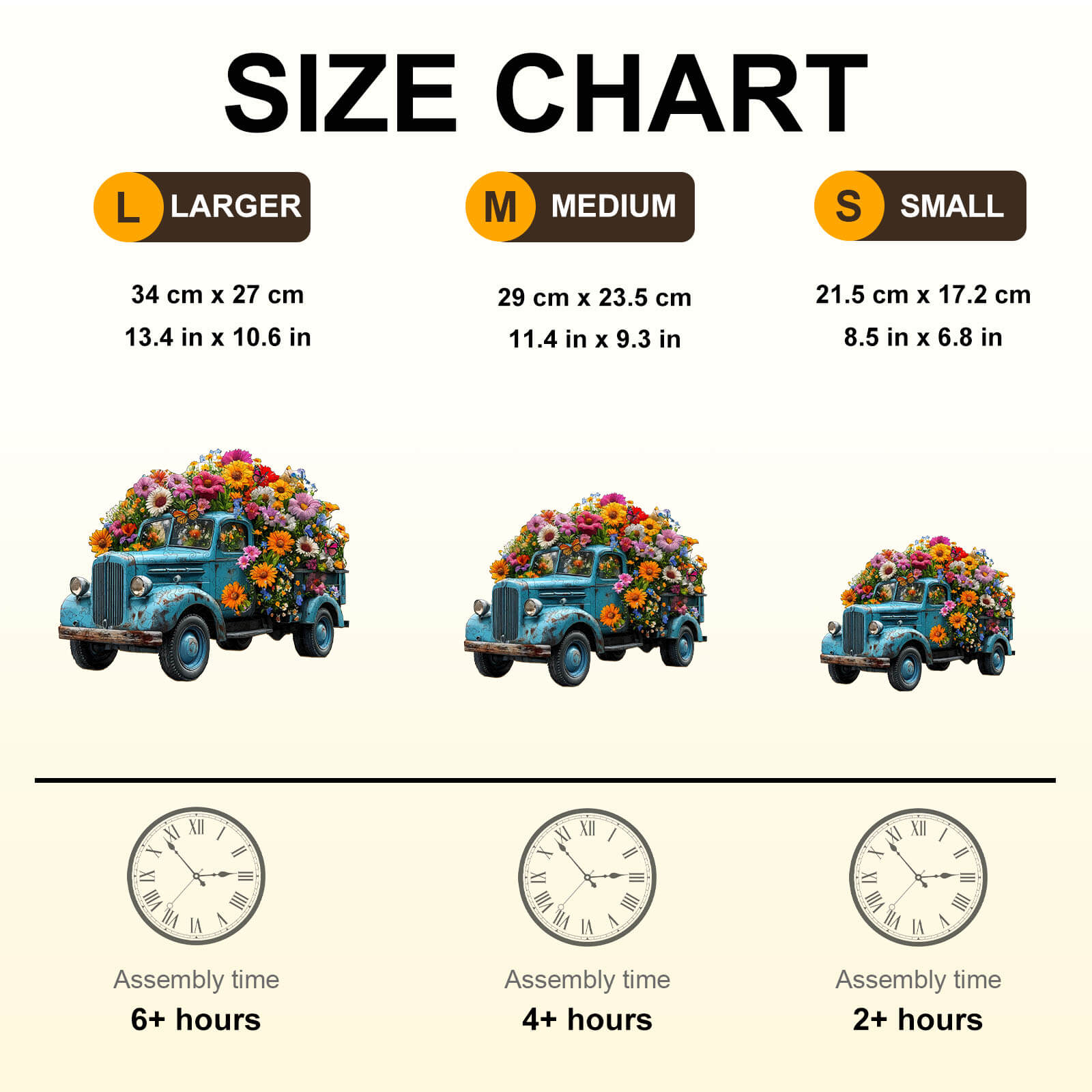 Puzzle en bois Camion de Fleurs