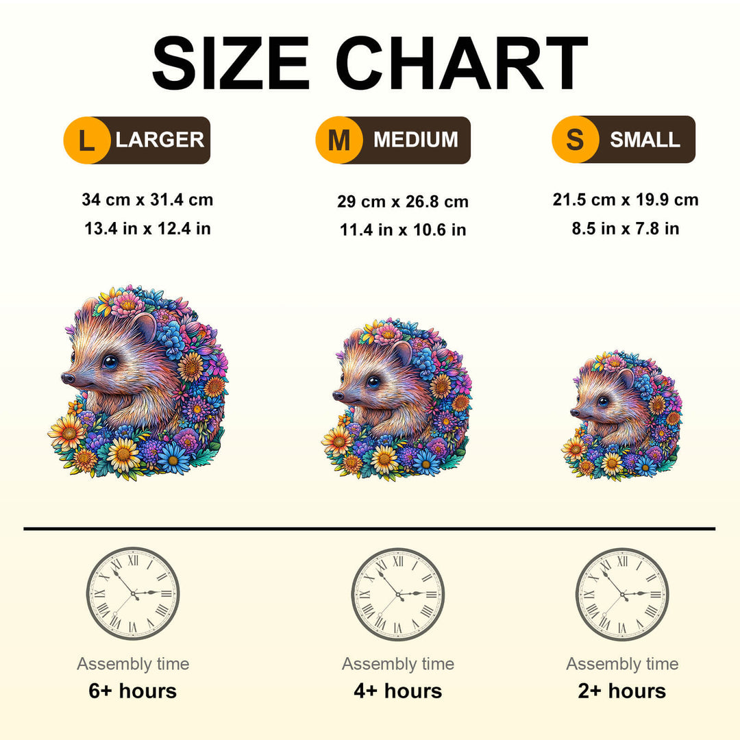 Flower ball hedgehog Wooden Jigsaw Puzzle