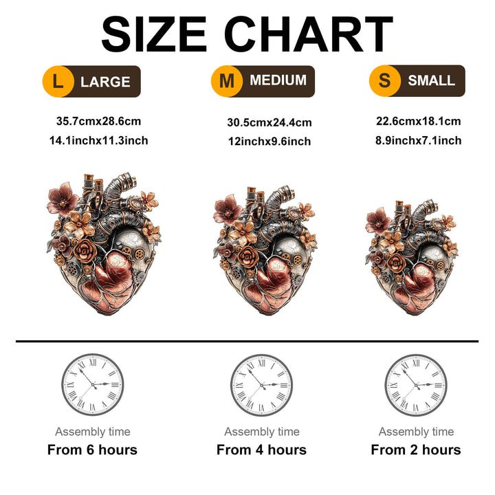 3D Mechanical Heart Wooden Jigsaw Puzzle