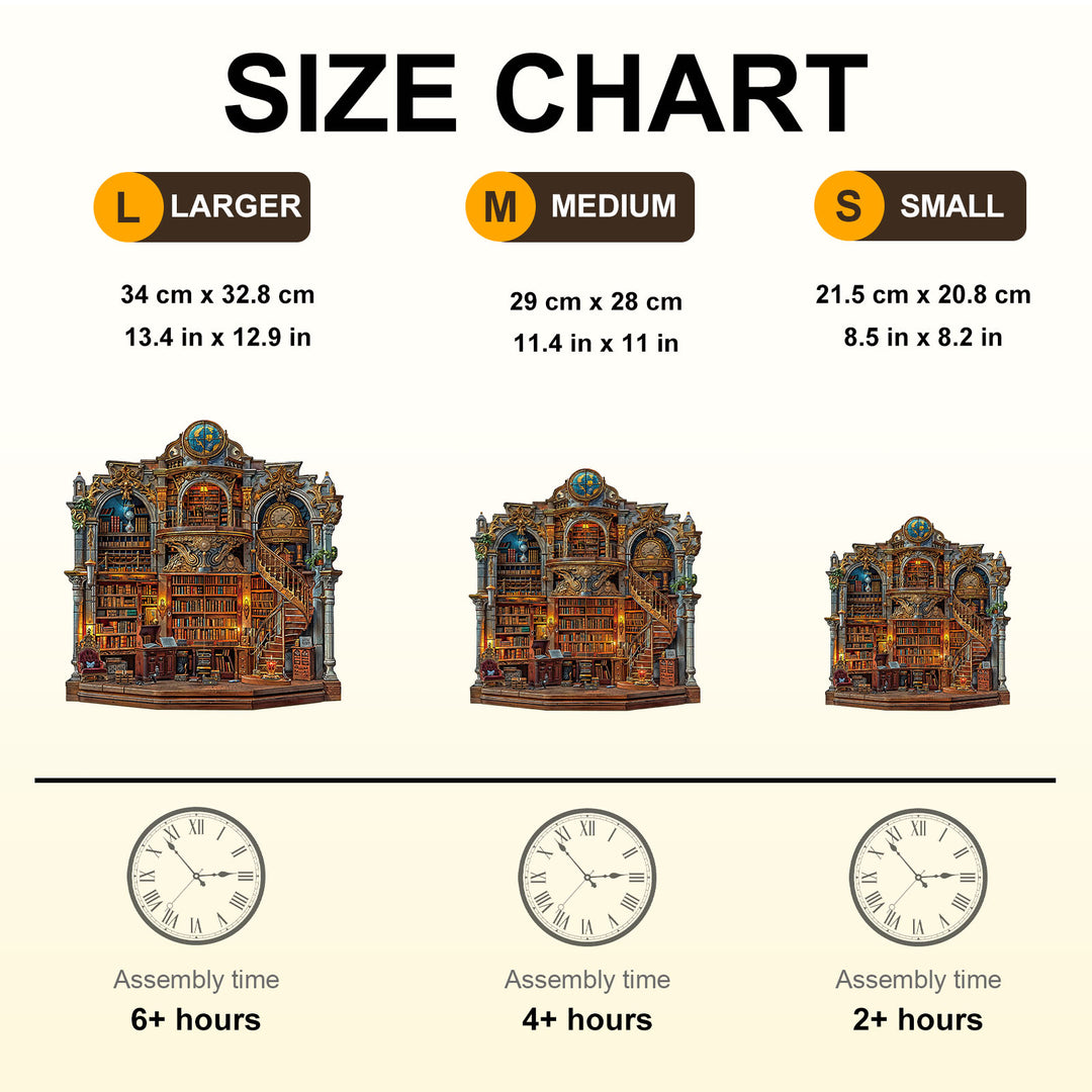 Gothic Revival Bookstore Wooden Jigsaw Puzzle