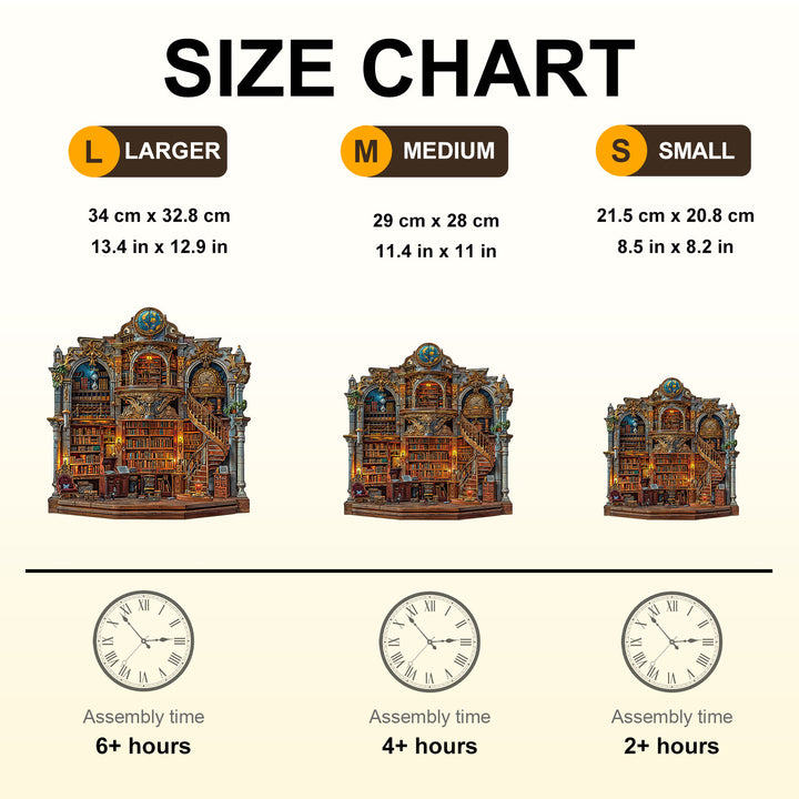 Gothic Revival Bookstore Wooden Jigsaw Puzzle