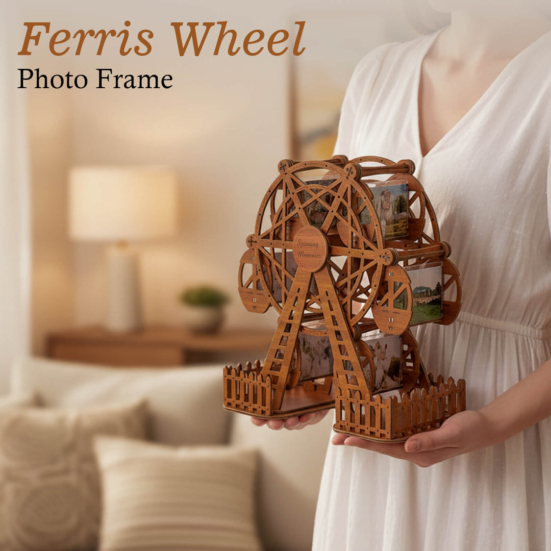 Retro Walnut – DIY 3D Wooden Photo Frame Ferris Wheel