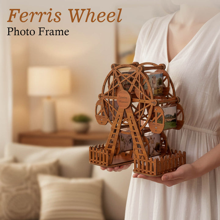 Retro Walnut – DIY 3D Wooden Photo Frame Ferris Wheel