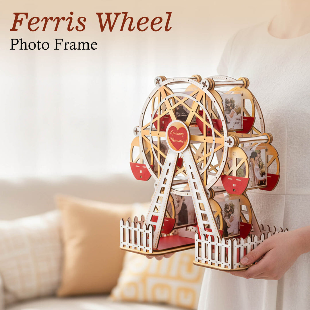 Romantic Red Gold – DIY 3D Wooden Photo Frame Ferris Wheel