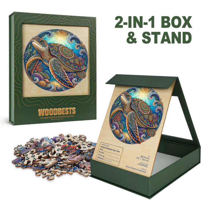 Ancient Wanderer Sea Turtle Wooden Jigsaw Puzzle