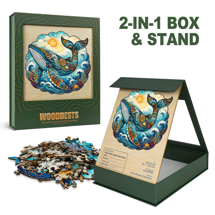 Song of the Ocean Blue Whale Wooden Jigsaw Puzzle