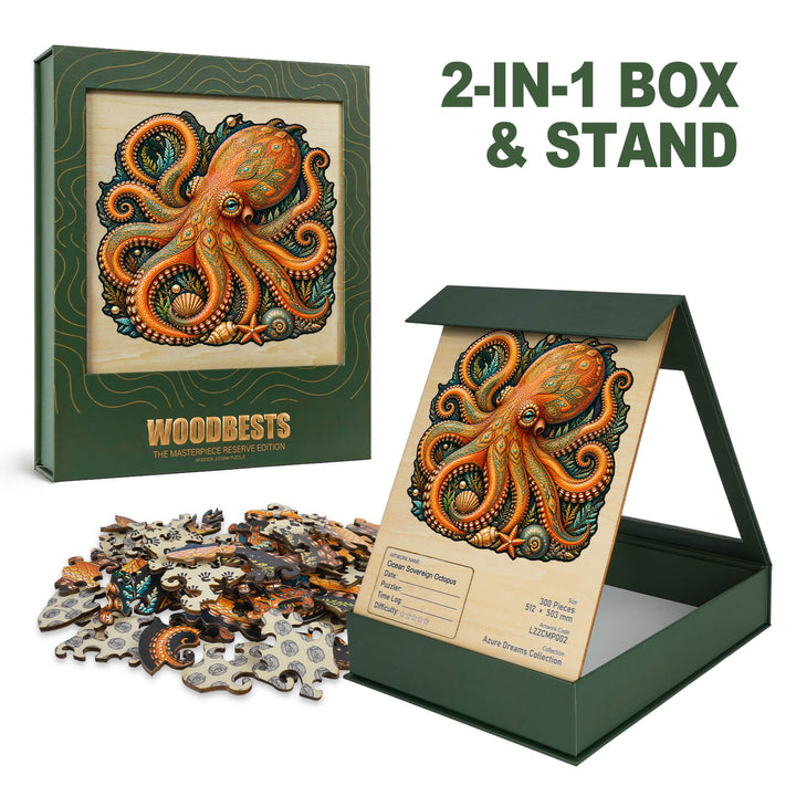 Ocean Sovereign Octopus Wooden Jigsaw Puzzle