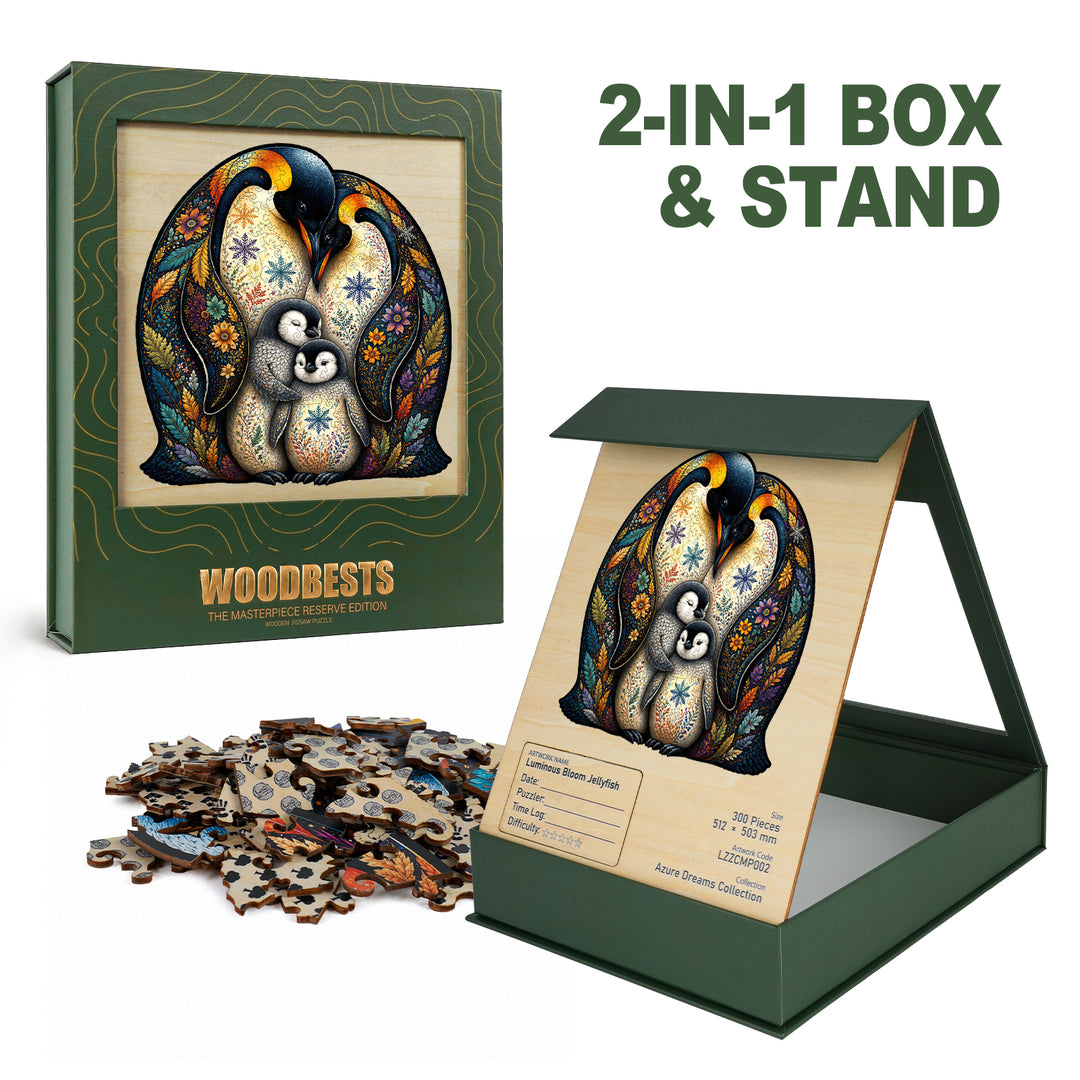 Polar Sanctuary Penguins Wooden Jigsaw Puzzle