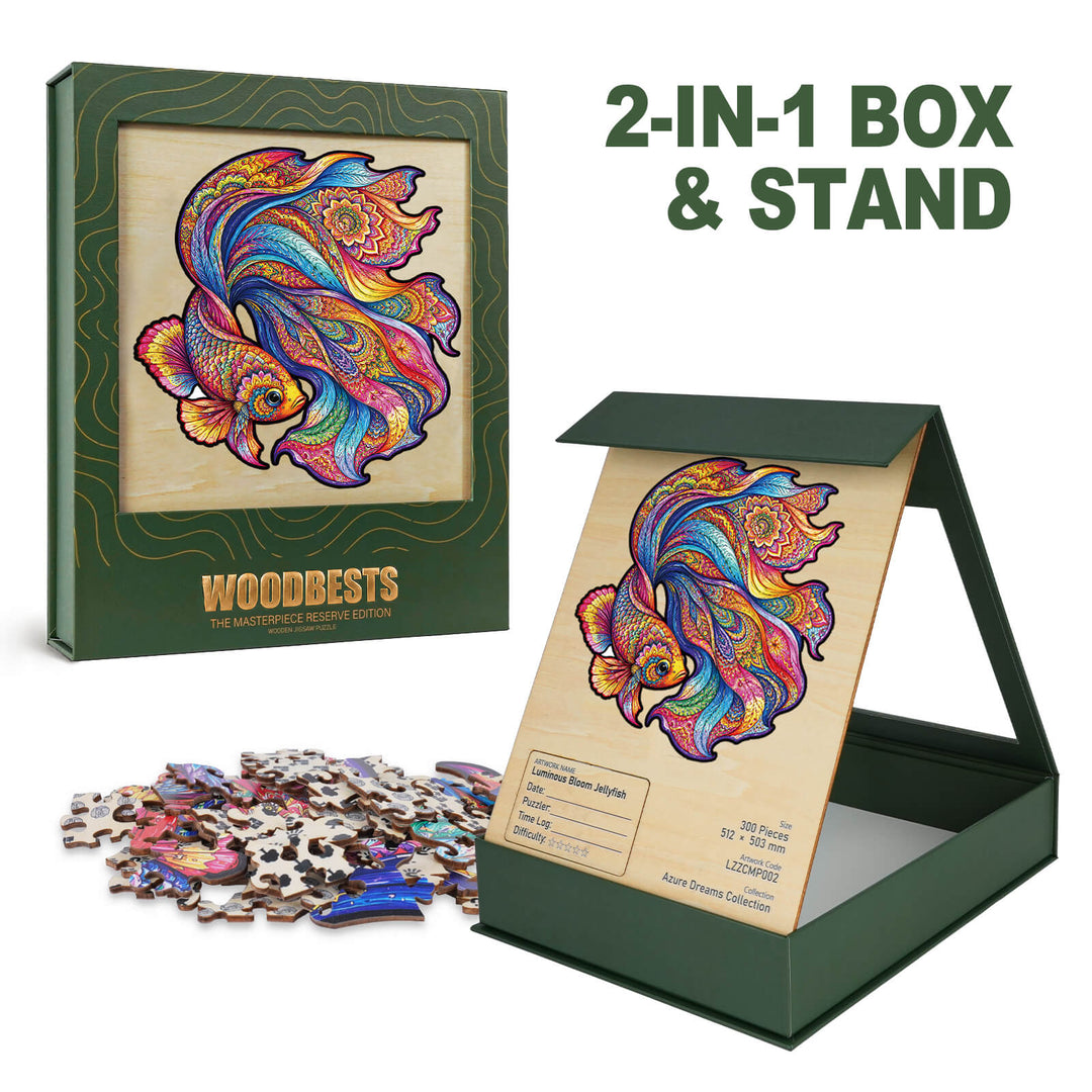 Prismatic Betta Fish Wooden Jigsaw Puzzle