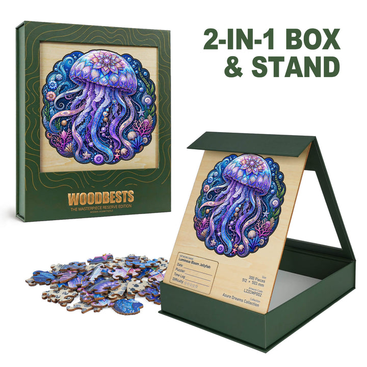 Luminous Bloom Jellyfish Wooden Jigsaw Puzzle