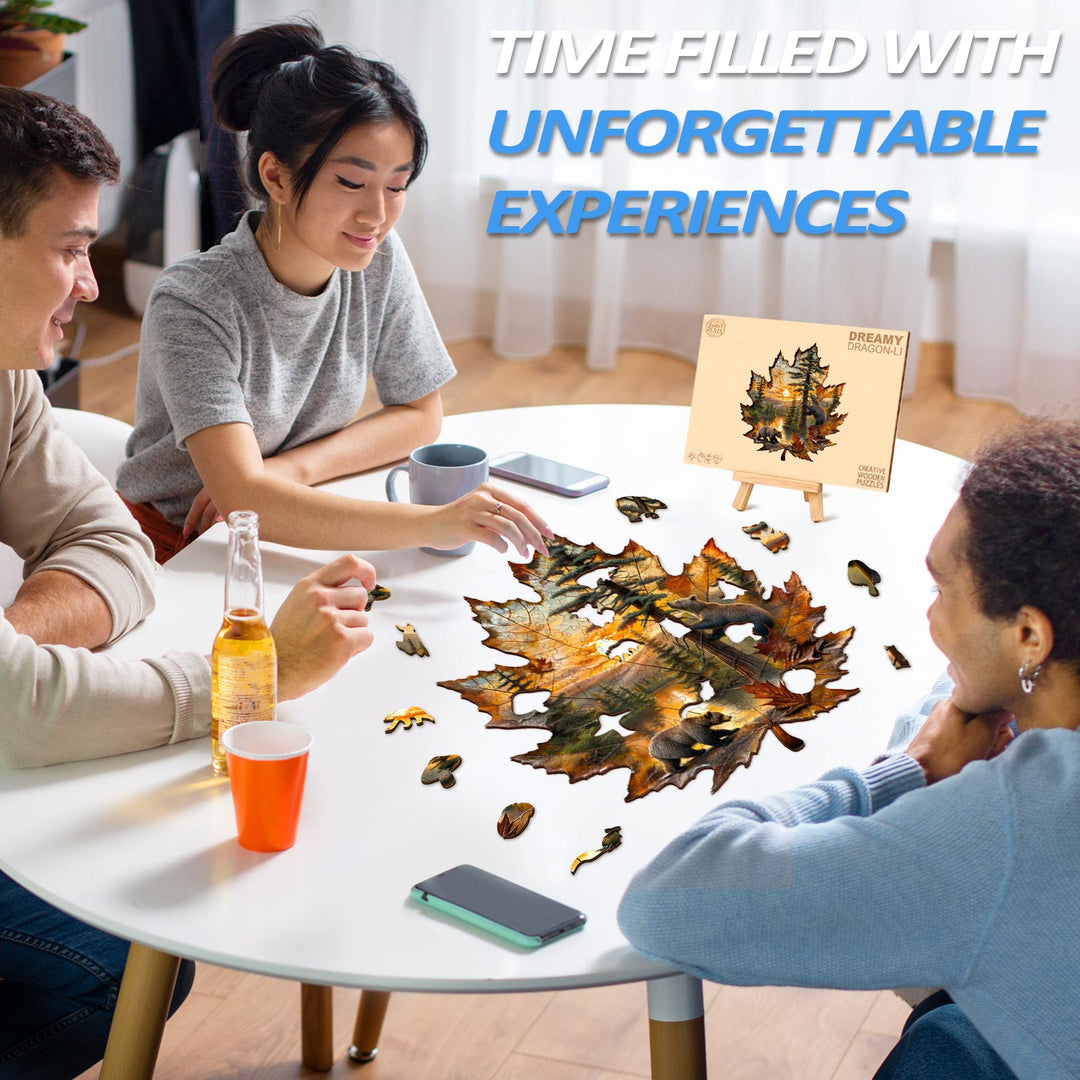 Braunbären Herbst Holzpuzzle