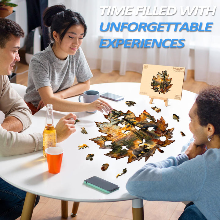 Braunbären Herbst Holzpuzzle