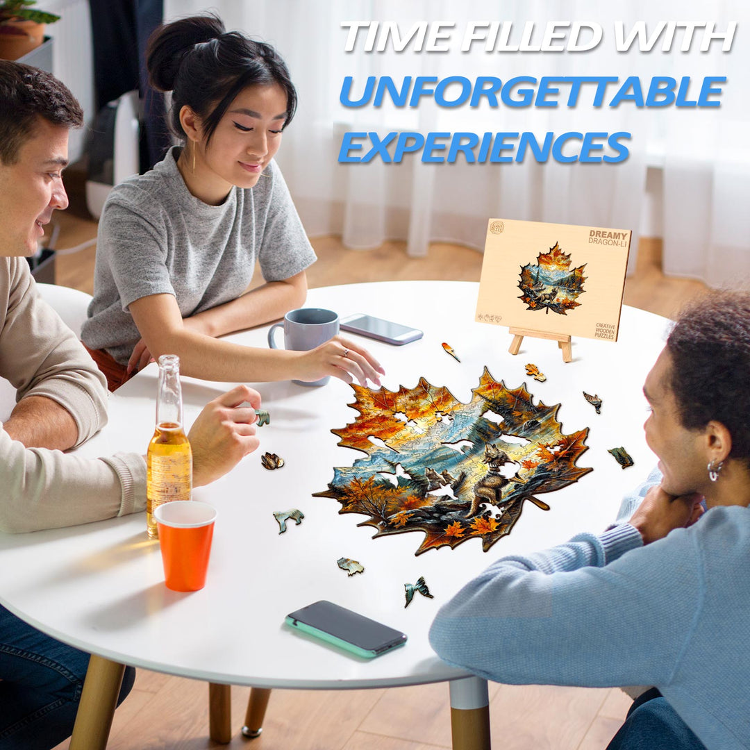 Puzzle en bois automnal Wolf King