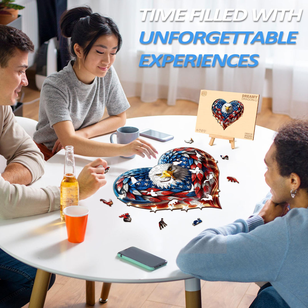 Puzzle en bois Eagle-2 patriotique