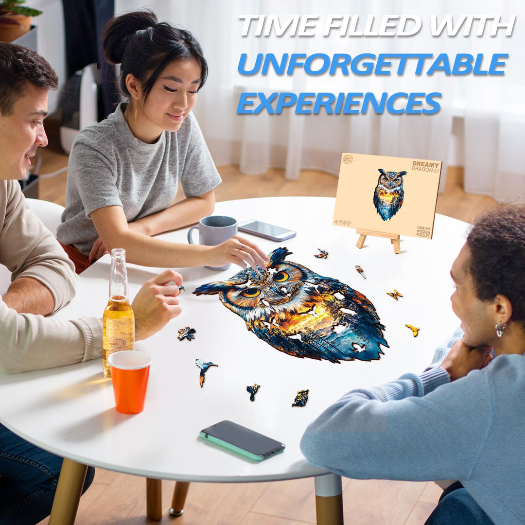 Puzzle en bois Hibou de la forêt