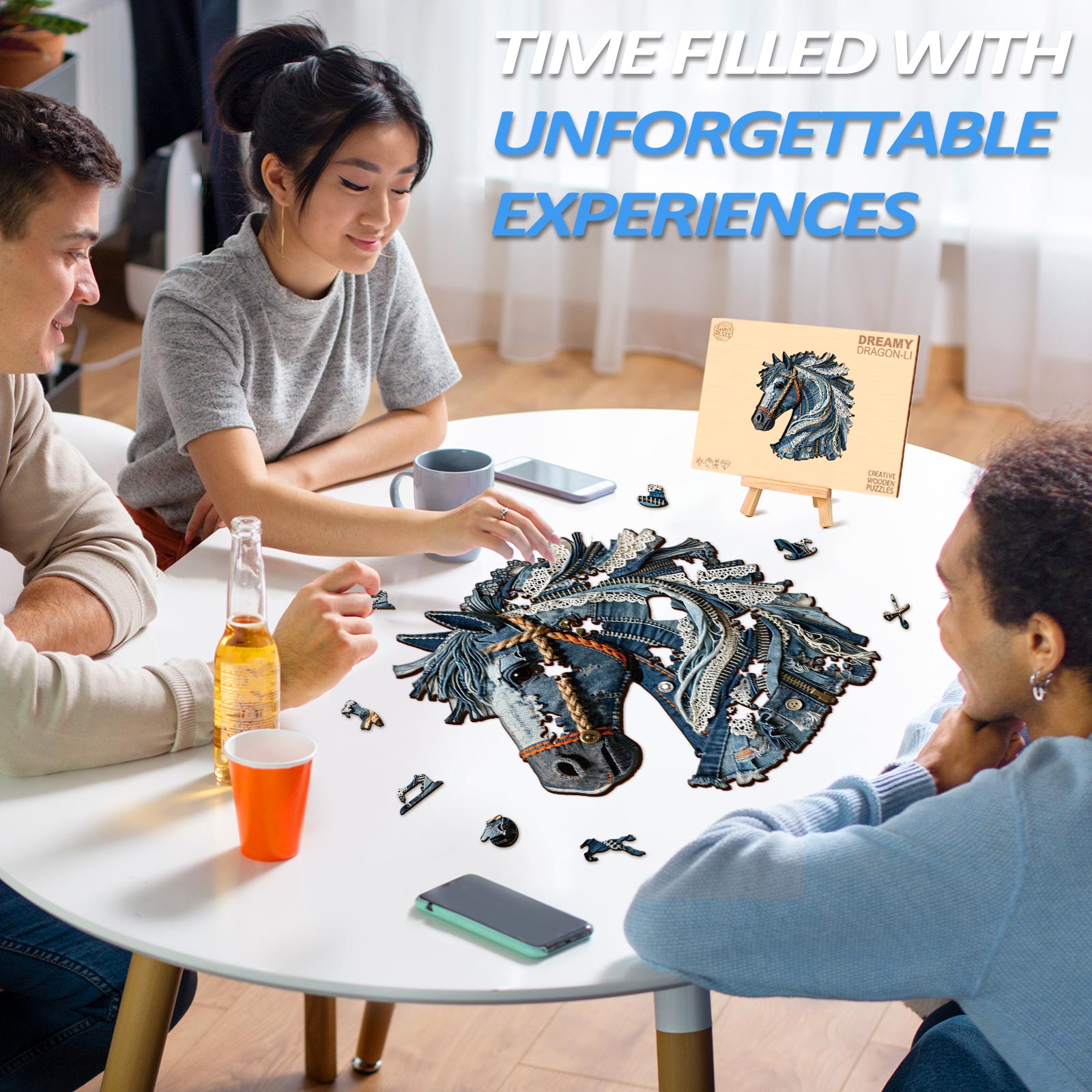 Denim Horse Wooden Jigsaw Puzzle