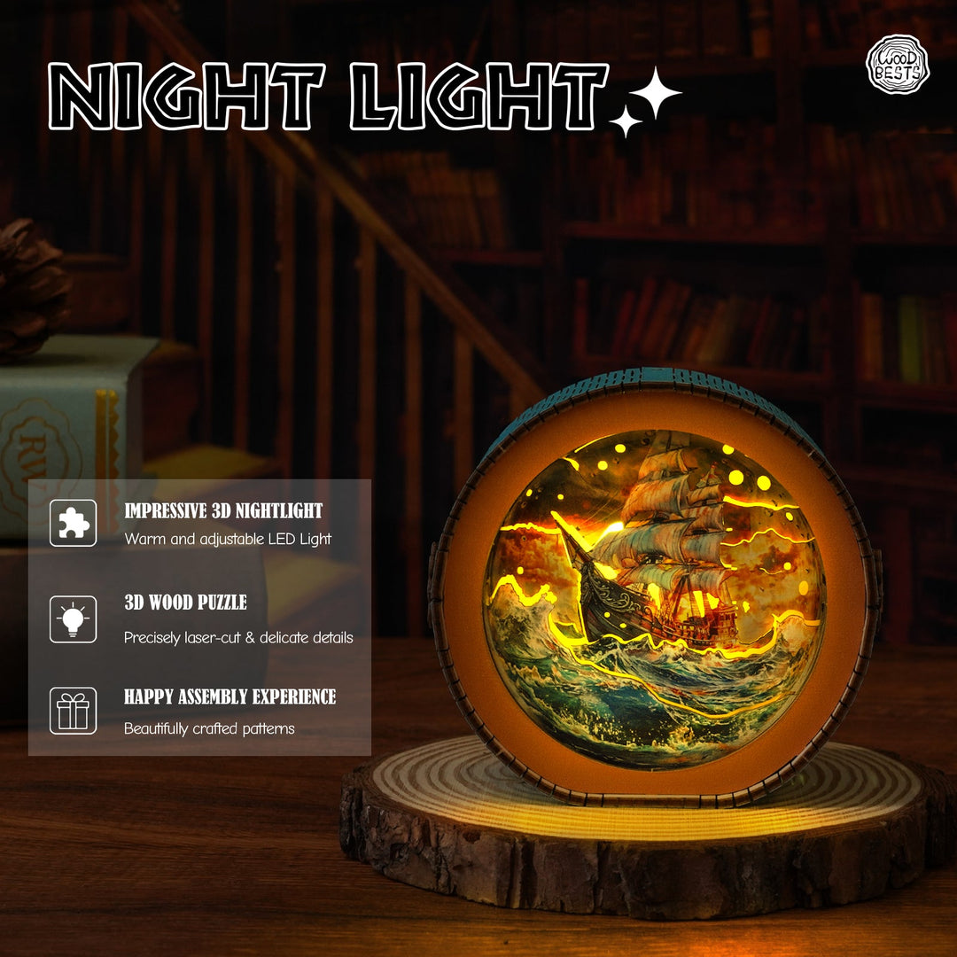 “Intrepid Explorer” Kit - 3D Wooden Puzzle Night Light