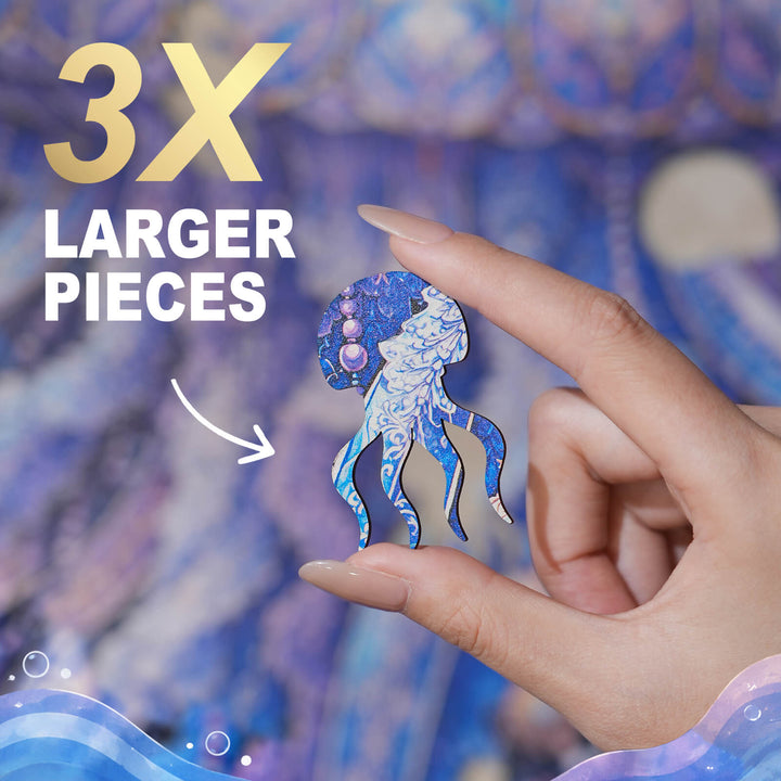 Luminous Bloom Jellyfish Wooden Jigsaw Puzzle
