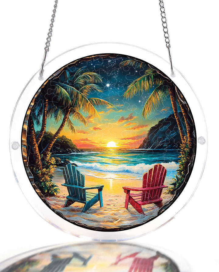 Acrylic Jigsaw Puzzle Suncatcher - Enchanted Shores