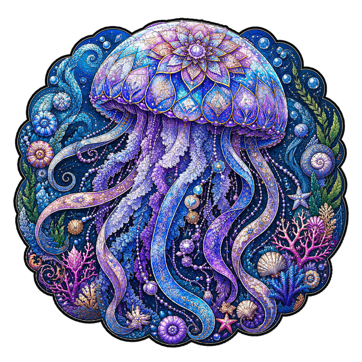 Luminous Bloom Jellyfish Wooden Jigsaw Puzzle