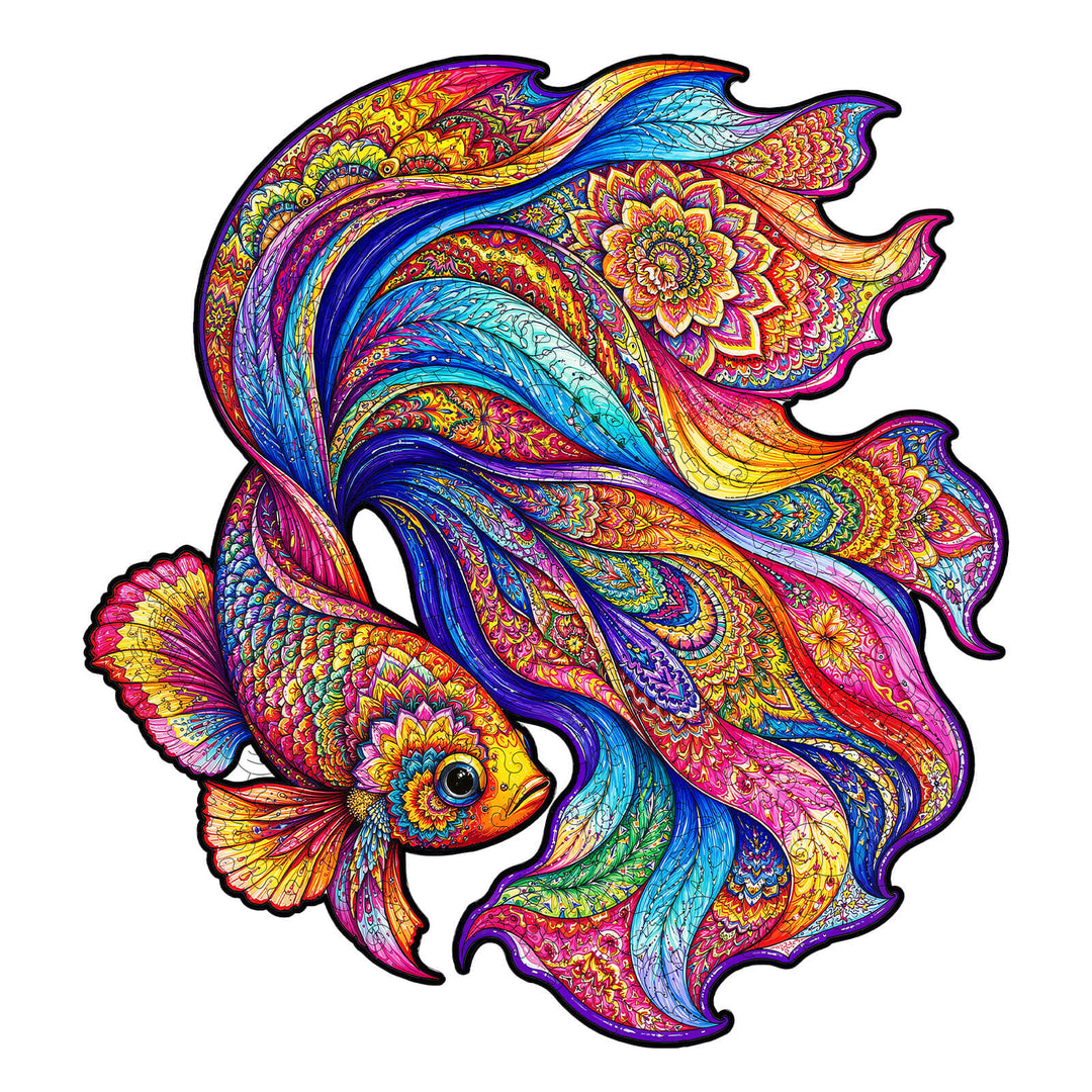 Prismatic Betta Fish Wooden Jigsaw Puzzle