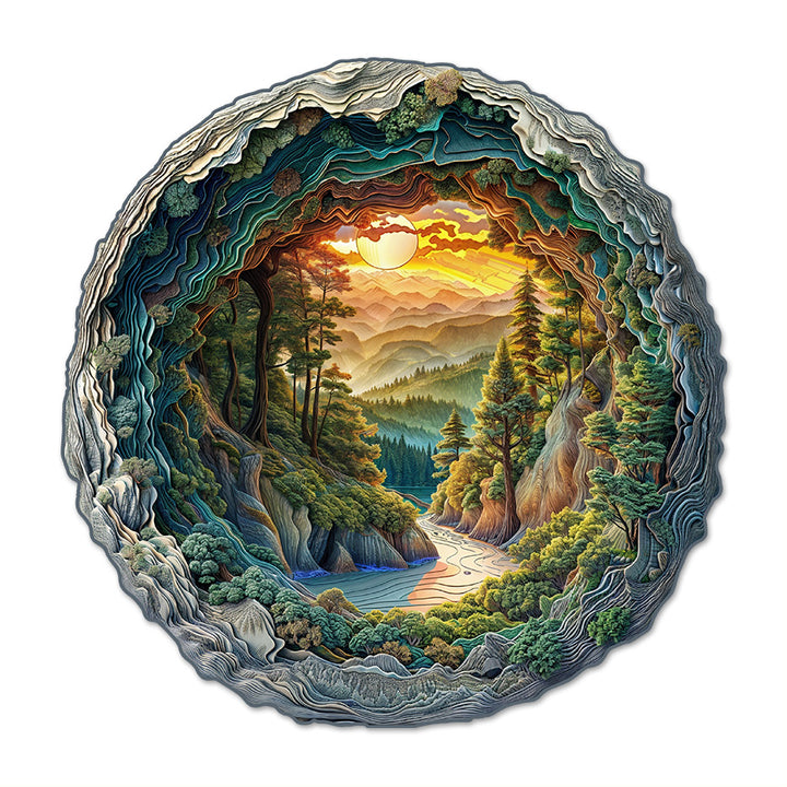 3D Cave Forest 1000 Piece Puzzle