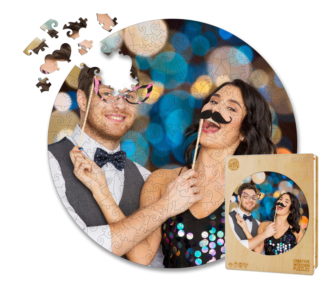 Personalized Photo Wooden Puzzle - Love Theme