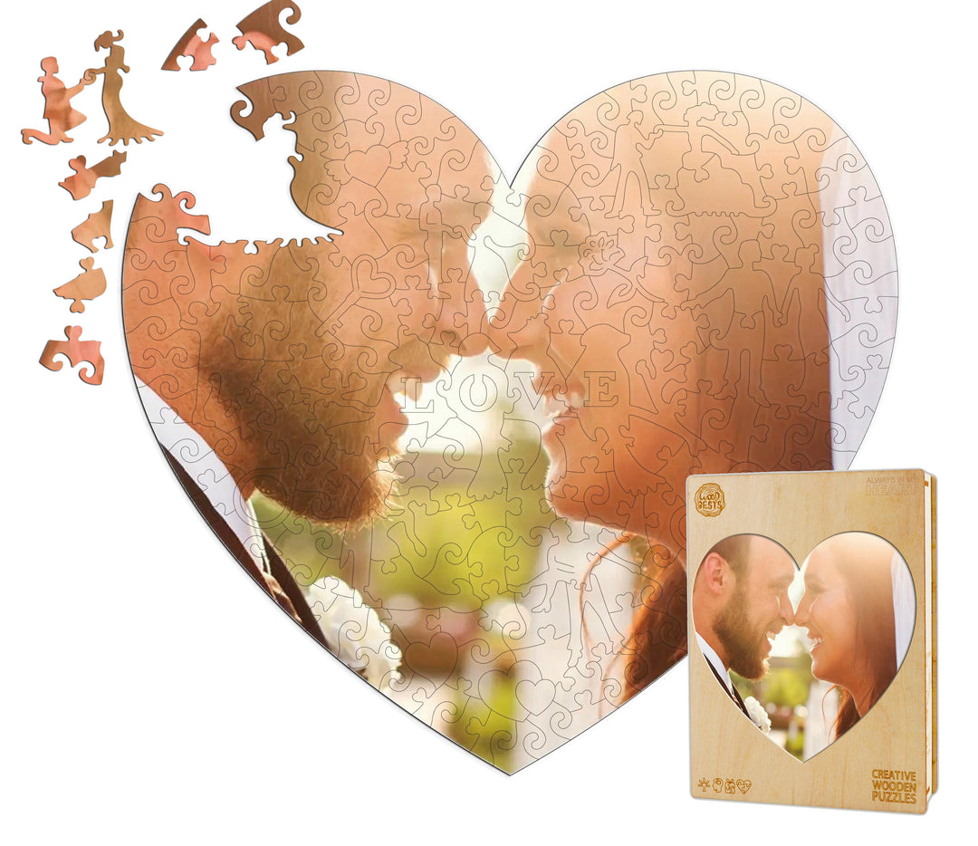 Personalized Photo Wooden Puzzle - Love Theme