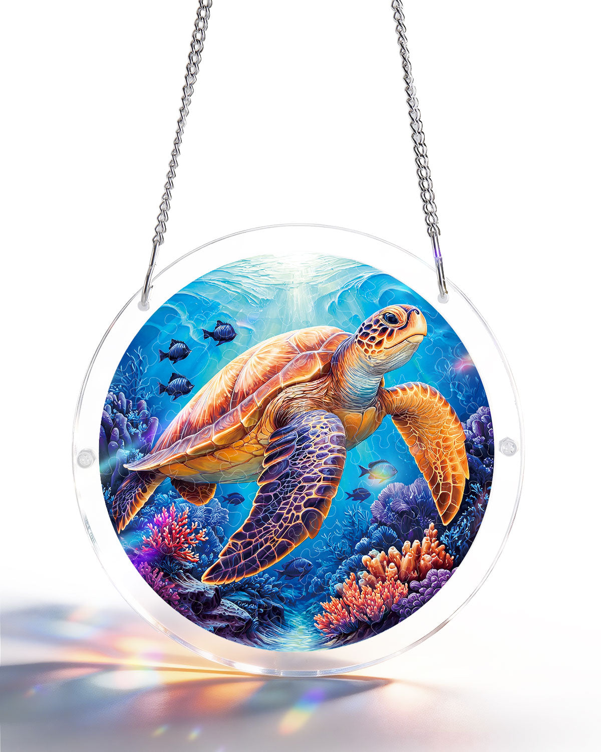 Acryl-Puzzle-Sonnenfänger – Sternenmeer-Schildkröte