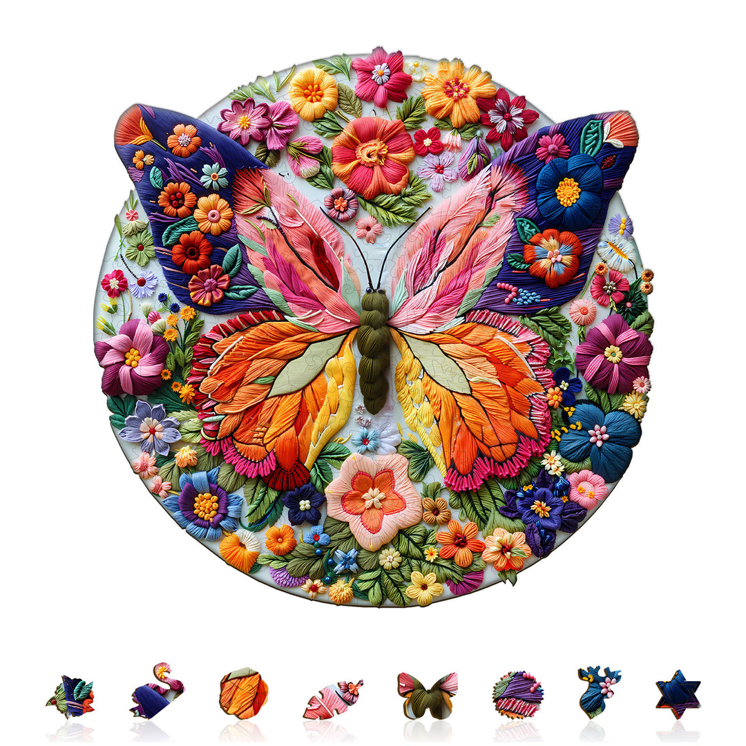 Woven Butterfly Wooden Jigsaw Puzzle