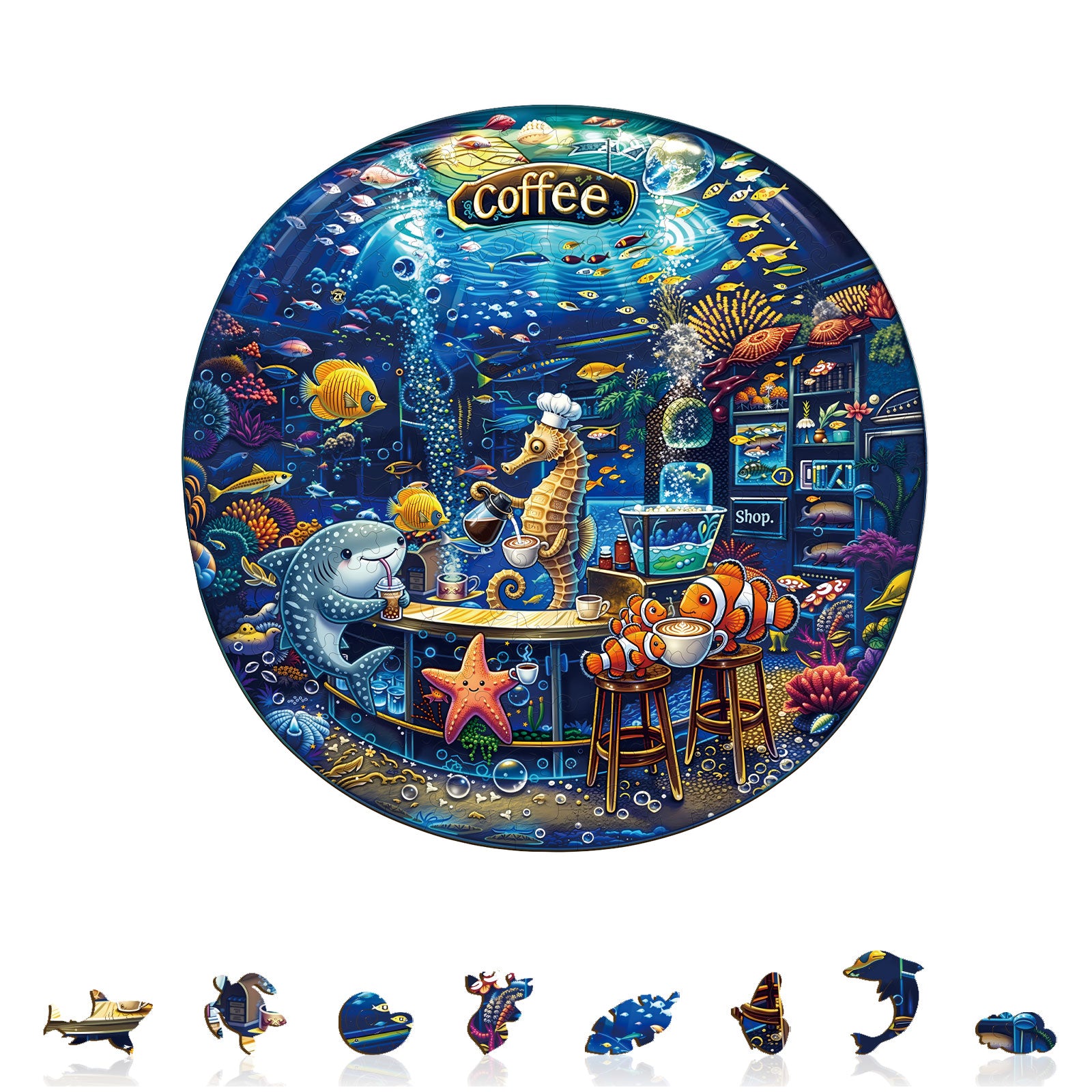 Deep Sea Cafe Wooden Jigsaw Puzzle