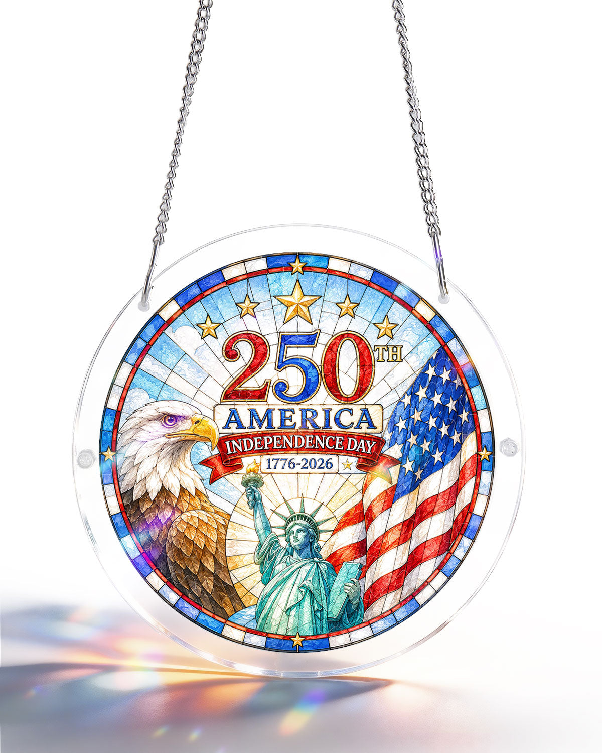 Acryl-Puzzle-Sonnenfänger – Amerikanisches Zweihundertjähriges Jubiläum