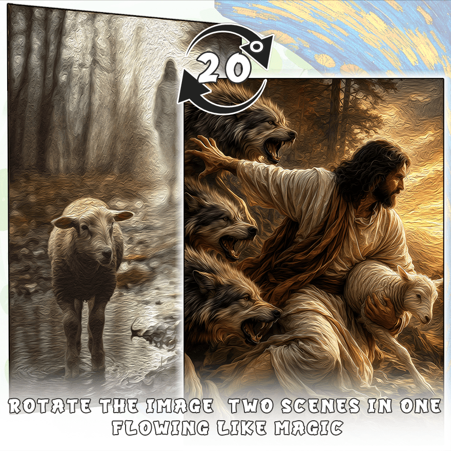 Jesus' sheep - Morphing Lenticular Puzzle