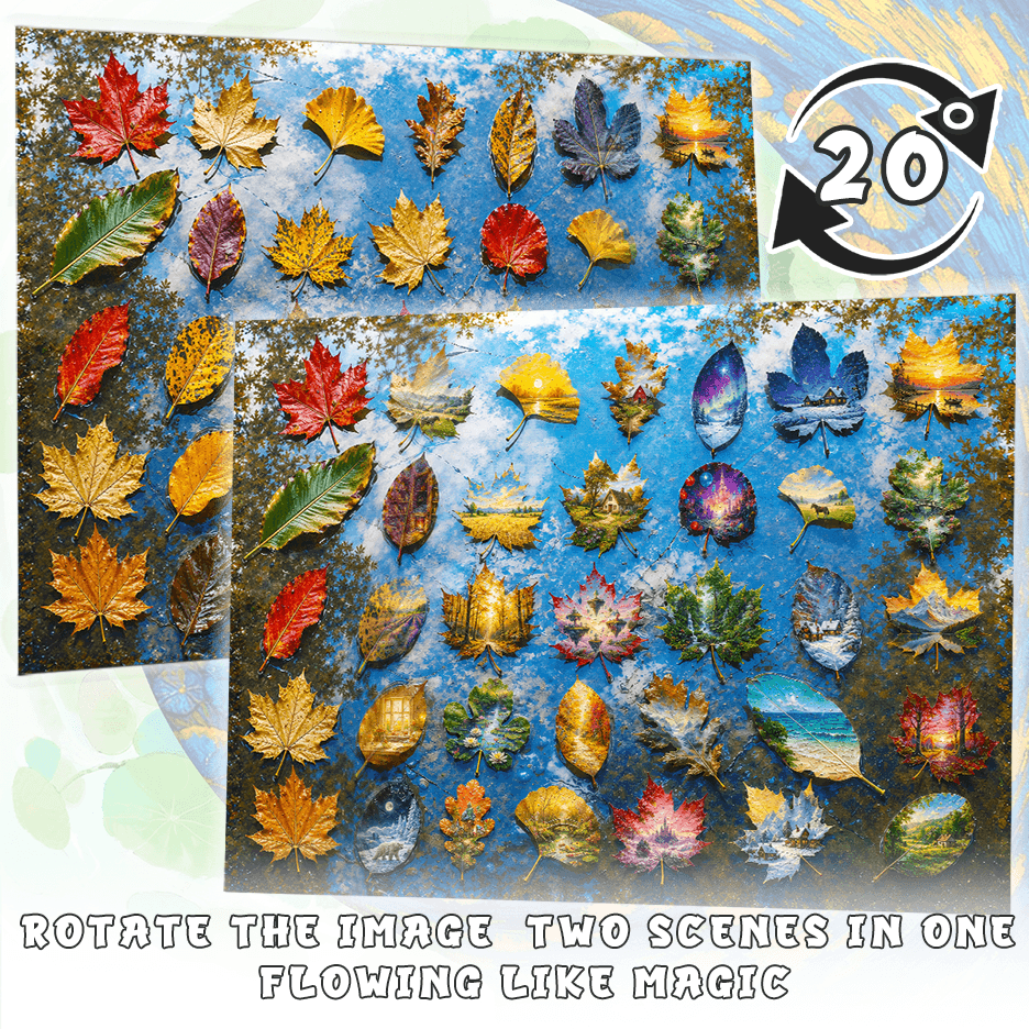 Wet Autumn Leaves - Morphing Lenticular Puzzle