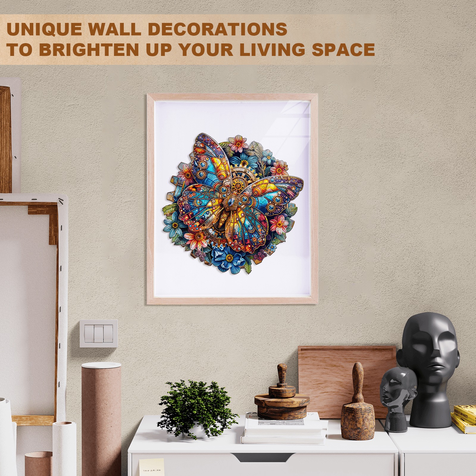 gear butterfly Wooden Jigsaw Puzzle