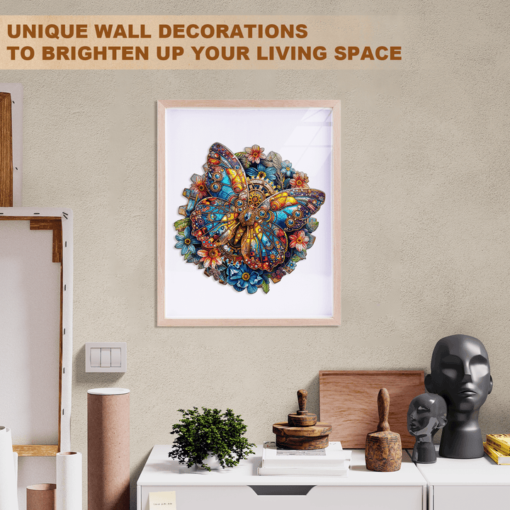 gear butterfly Wooden Jigsaw Puzzle