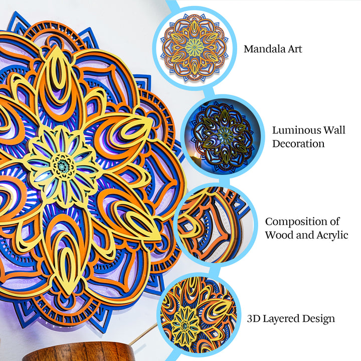 Wooden Mandala Atmosphere Light-Vibrant Spiral