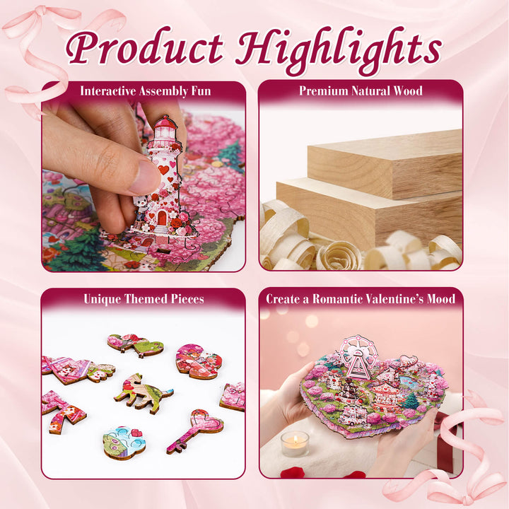 Valentine Kittyland Wooden Jigsaw Puzzle