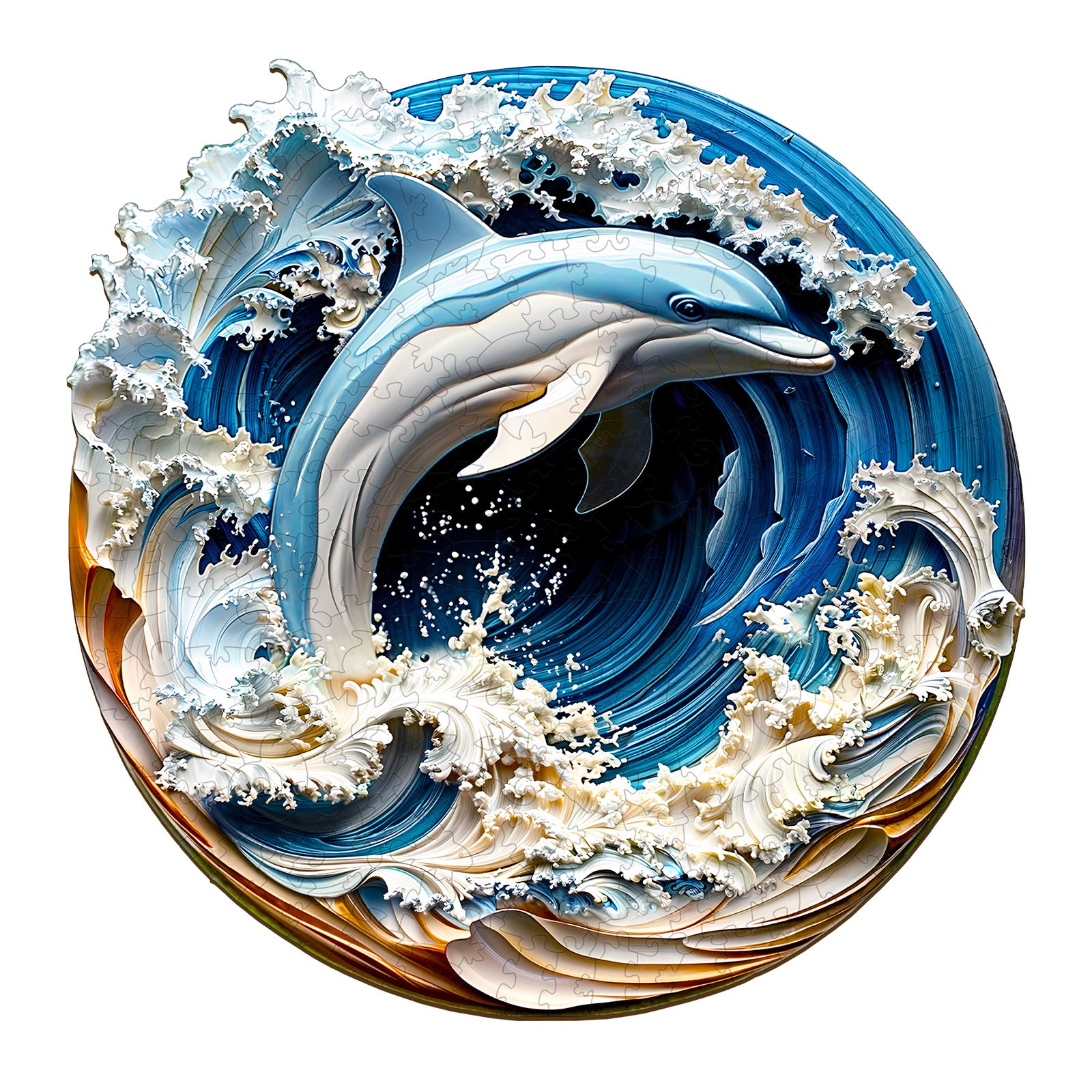 3D Delfin-1 Holzpuzzle