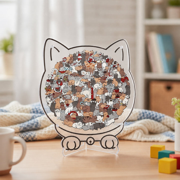 Acrylic Jigsaw Puzzle Suncatcher - Kitten Party