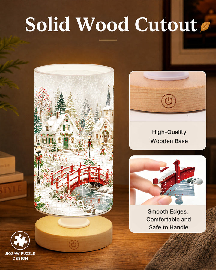 DIY Dimmable Acrylic Puzzle Lamp - Christmas Snow Village