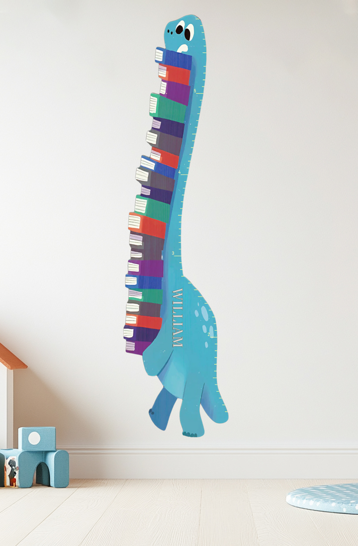 Personalized Wooden Book Dinosaur Growth Chart Ruler