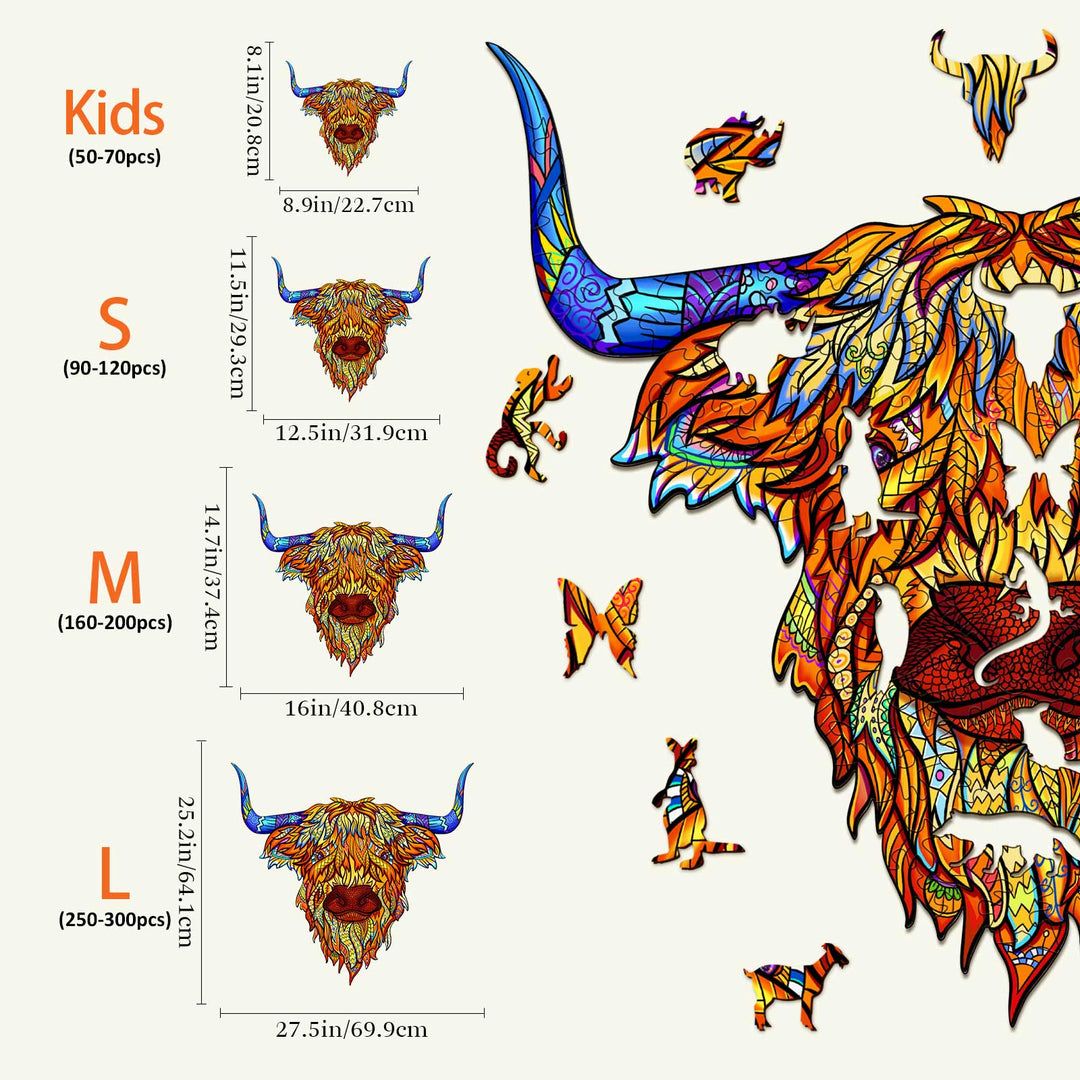 Hochlandrinder Holzpuzzle